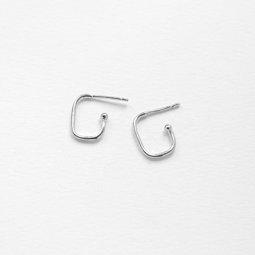 Charming Squares S glossy earrings silver