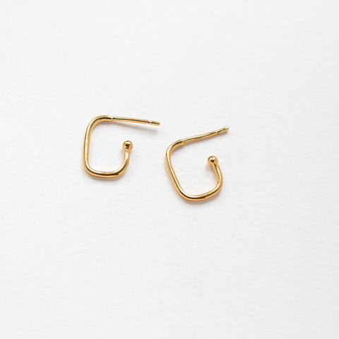 Charming Squares S glossy earrings gold