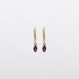 Fizzy amethyst huggies earrings 14K yellow gold