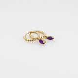 Fizzy amethyst huggies earrings 14K yellow gold