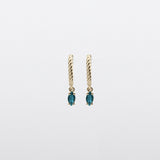 Fizzy blue topaz huggies earrings 14K yellow gold