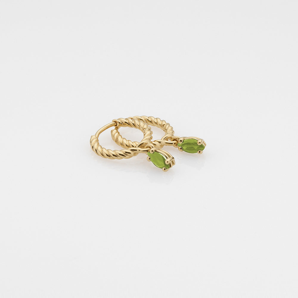 Fizzy peridot huggies earrings 14K yellow gold