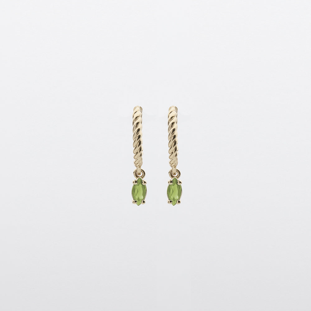 Fizzy peridot huggies earrings 14K yellow gold