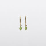 Fizzy peridot huggies earrings 14K yellow gold