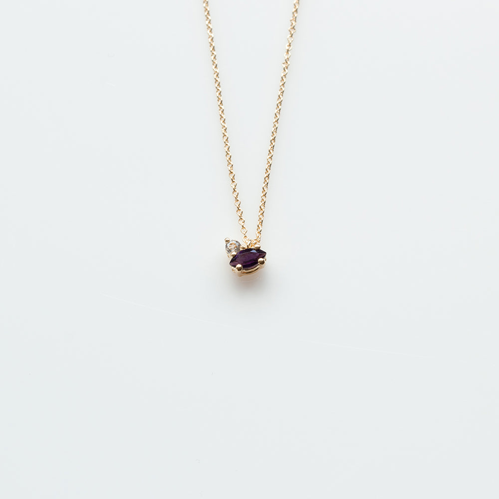 Fizzy amethyst & white topaz necklace 14K yellow gold