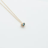 Fizzy blue topaz & white topaz necklace 14K yellow gold