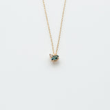 Fizzy blue topaz & white topaz necklace 14K yellow gold