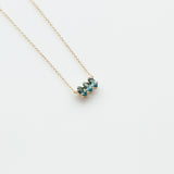 Fizzy blue topaz necklace 14K yellow gold