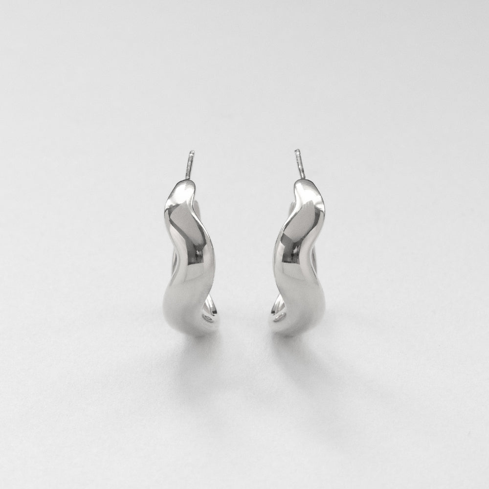 Vague hoops L silver