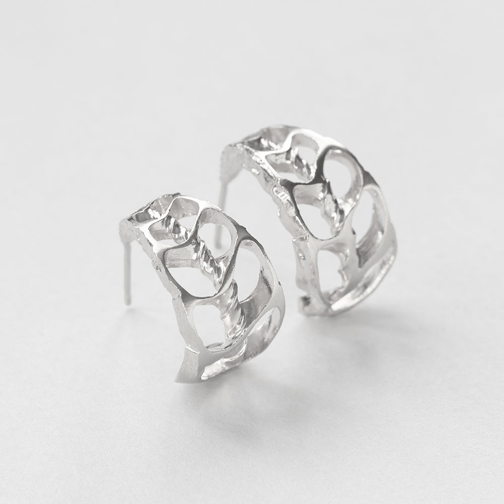 Coquilles slice hoops silver