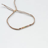 Astro rainbow 14K yellow gold thread bracelet