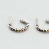 Astro rainbow 14K white gold hoops