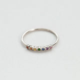 Astro rainbow 14K white gold ring
