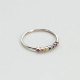 Astro rainbow 14K white gold ring