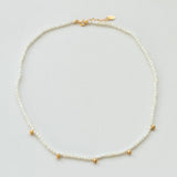Terrestrial mother of pearl necklace gold