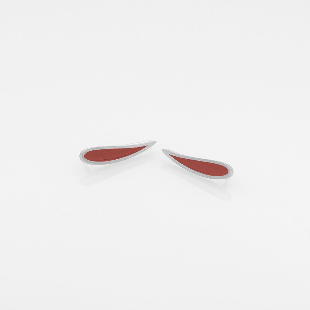 Palette Extended leaf earrings silver