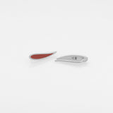 Palette Extended leaf earrings silver