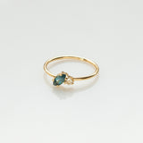 Fizzy blue & white topaz ring 14K yellow gold