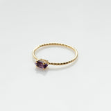 Fizzy rope amethyst ring 14K yellow gold