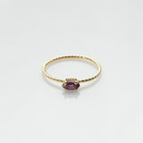 Fizzy rope amethyst ring 14K yellow gold
