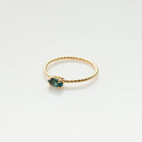 Fizzy rope blue topaz ring 14K yellow gold