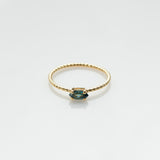 Fizzy rope blue topaz ring 14K yellow gold
