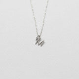 Initial necklace 14K white gold with diamond