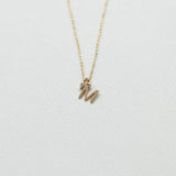 Initial necklace 14K yellow gold with diamond