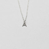 Initial necklace 14K white gold