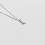 Initial necklace 14K white gold