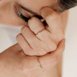 Astro rainbow 14K yellow gold ring