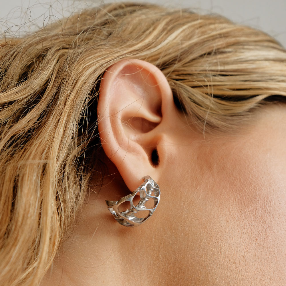 Coquilles slice hoops silver