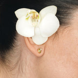 Fizzy peridot & white topaz stud earrings 14K yellow gold