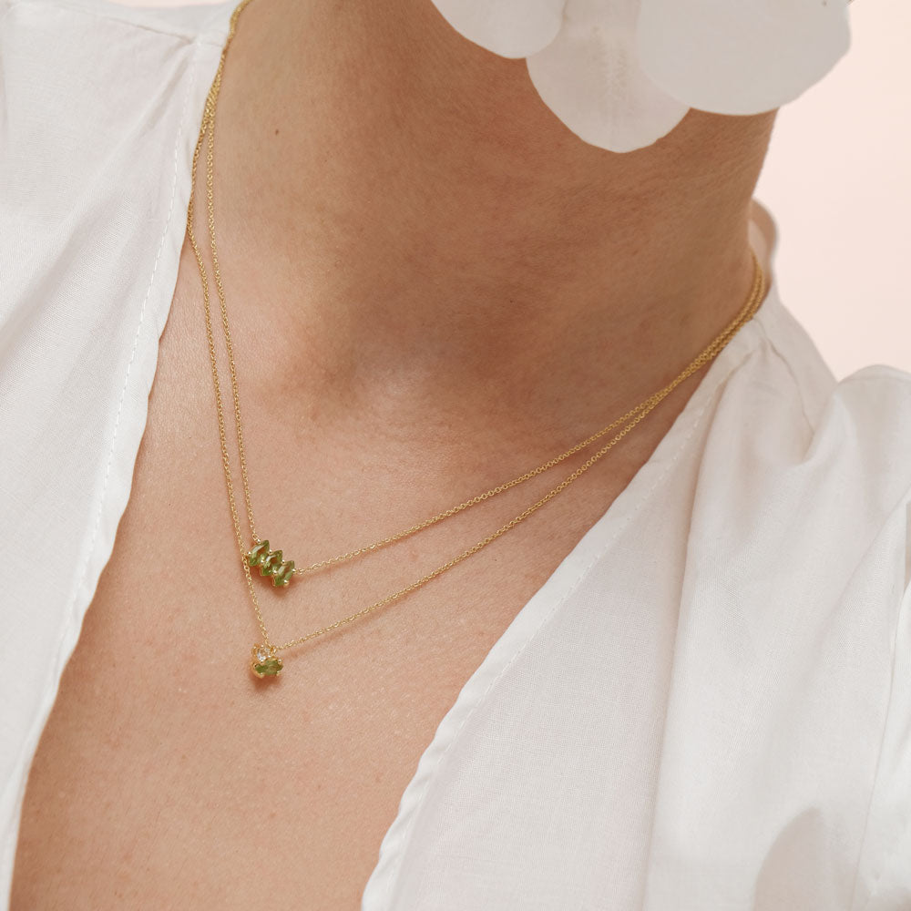 Fizzy peridot necklace 14K yellow gold