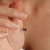 Fizzy amethyst & iolite necklace 14K yellow gold