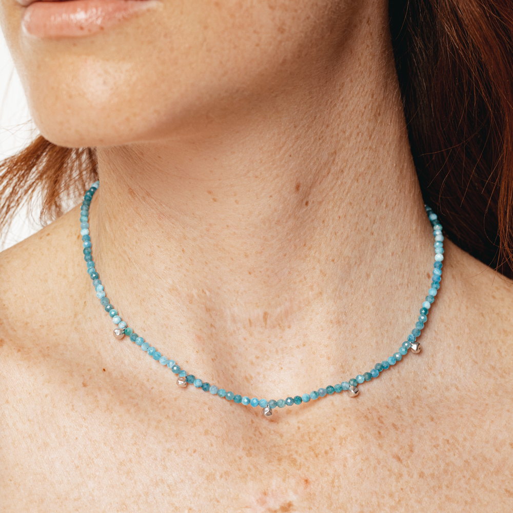 Terrestrial apatite necklace silver