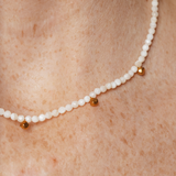 Terrestrial mother of pearl necklace gold