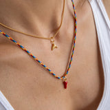 Cornicello necklace with thread gold