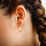 Charming Squares L glossy earrings gold