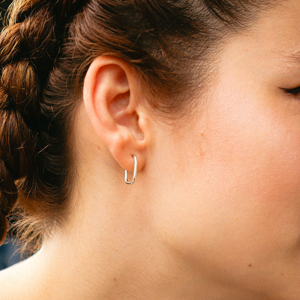 Charming Squares S glossy earrings silver