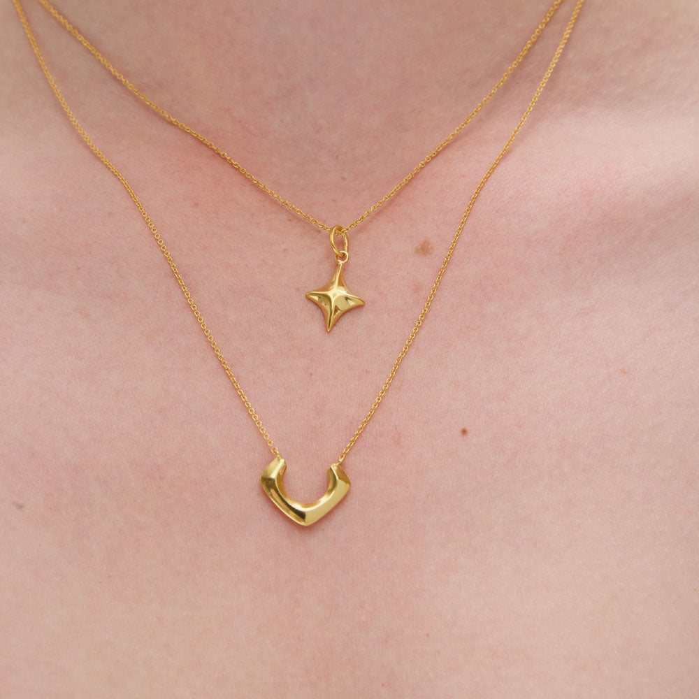 Camping necklace gold