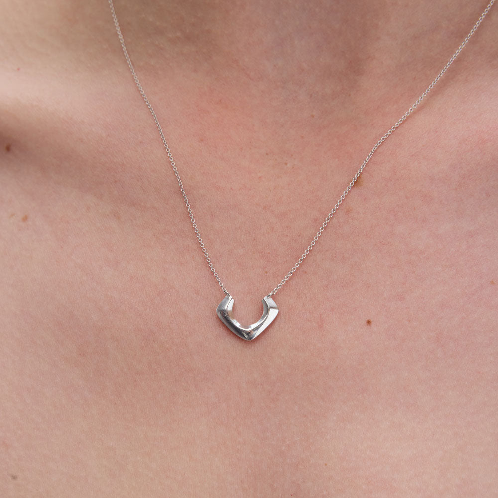 Camping necklace silver