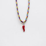 Cornicello necklace with thread silver