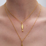 Diving barbouni necklace charm gold