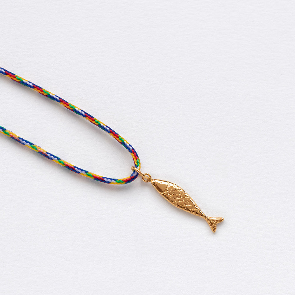 Diving barbouni necklace with thread gold