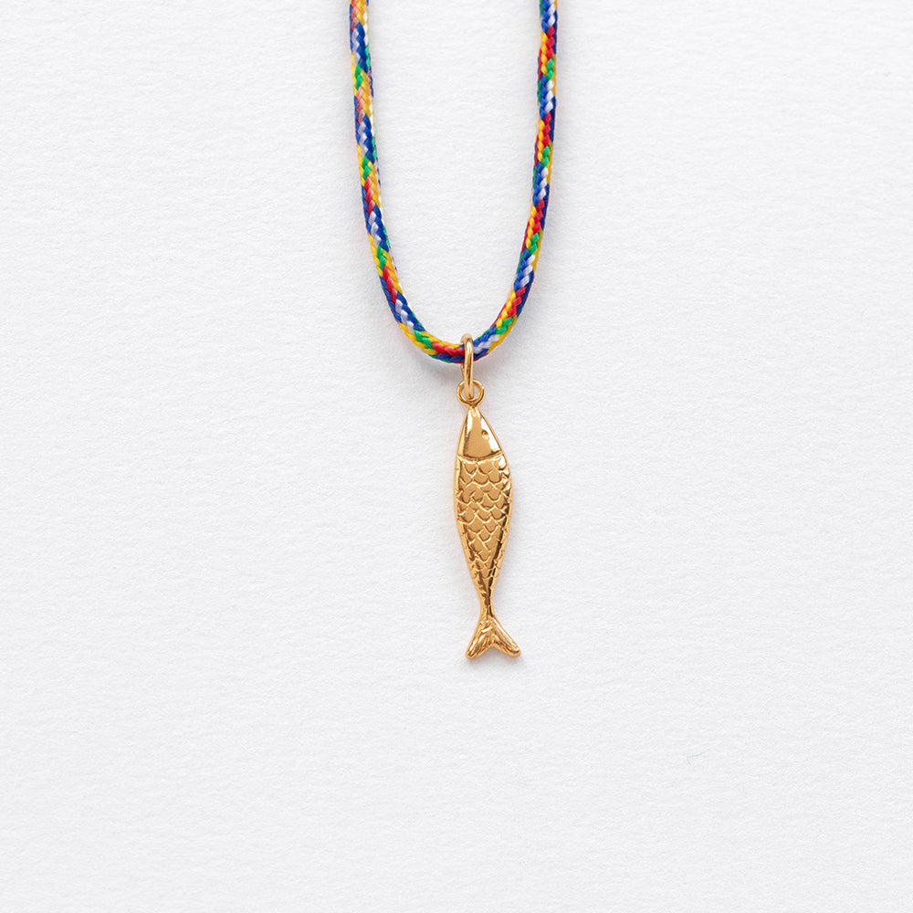 Diving barbouni necklace with thread gold