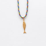 Diving barbouni necklace with thread gold
