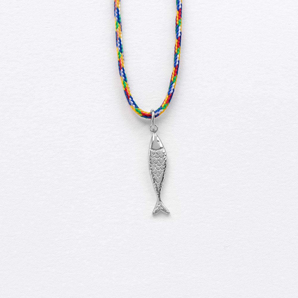 Diving barbouni necklace with thread silver