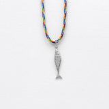 Diving barbouni necklace with thread silver