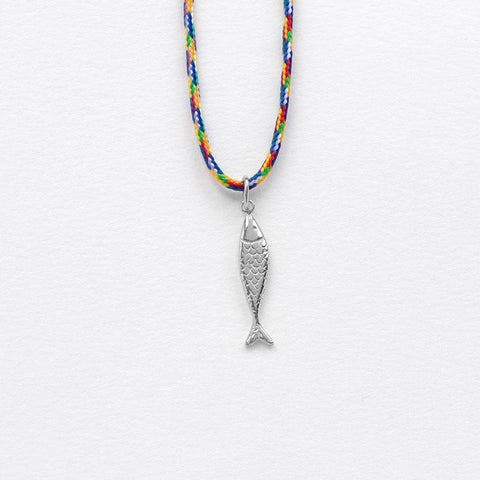 Diving barbouni necklace with thread silver